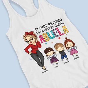 The True Power Behind The Power - Family Personalized Custom Racer Back Tank Top - Gift For Mom, Grandma