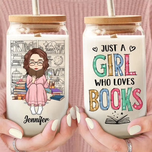 Books Are A Uniquely Portable Magic - Personalized Custom Glass Cup, Iced Coffee Cup - Gift For Book Lovers