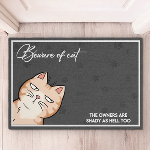 Our Love Is Purr-fect - Dog & Cat Personalized Custom Home Decor Decorative Mat - House Warming Gift For Pet Lovers, Pet Owners