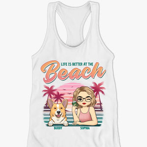 See You At The Beach - Dog Personalized Custom Racer Back Tank Top - Gift For Pet Owners, Pet Lovers