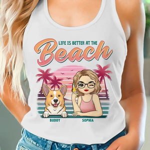 See You At The Beach - Dog Personalized Custom Racer Back Tank Top - Gift For Pet Owners, Pet Lovers