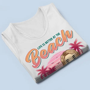 See You At The Beach - Dog Personalized Custom Racer Back Tank Top - Gift For Pet Owners, Pet Lovers