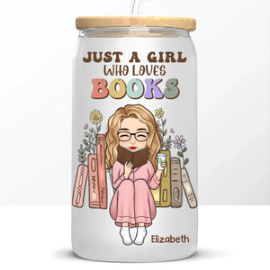 Bookworm's Delight - Personalized Custom Glass Cup, Iced Coffee Cup - Gift For Book Lovers