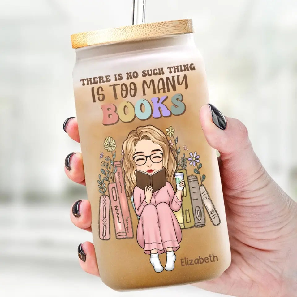 Bookworm's Delight - Personalized Custom Glass Cup, Iced Coffee Cup - Gift For Book Lovers