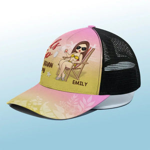 Life’s A Beach & We’re Just Enjoying The Waves - Bestie Personalized Custom Mesh-back Baseball Cap, Baseball Trucker Cap - Summer Vacation Gift For Best Friends, BFF, Sisters