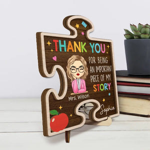 It Takes A Big Heart To Shape Little Minds - Teacher Personalized Custom 2-Layered Wooden Plaque With Stand - Gift For Teacher