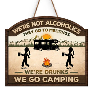 This Side Of The Campground - Camping Personalized Custom Shaped Home Decor Wood Sign - House Warming Gift For Best Friends, BFF, Camping Lovers