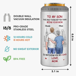 Congrats On Becoming A Dad - Family Personalized Custom 4 In 1 Can Cooler Tumbler - Gift For Son, Grandson