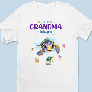 This Grandma Belongs To - Family Personalized Custom Racer Back Tank Top - Gift For Mom, Grandma