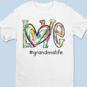 Love's Around Grandma Life - Family Personalized Custom Racer Back Tank Top - Gift For Mom, Grandma