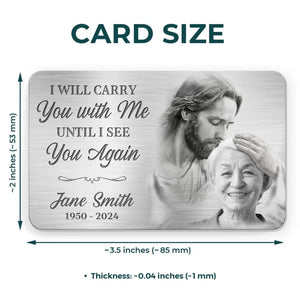 Custom Photo In My Heart, You Are Always By My Side - Memorial Personalized Custom Aluminum Wallet Card - Sympathy Gift For Family Members