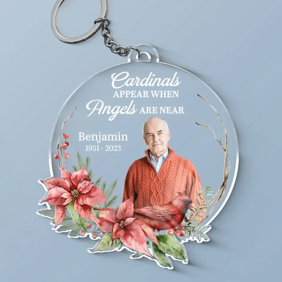 Custom Photo We Only Part To Meet Again - Memorial Personalized Custom Shaped Acrylic Keychain - Sympathy Gift For Family Members