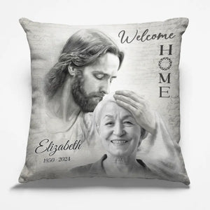 Custom Photo Welcome Home - Memorial Personalized Custom Pillow - Sympathy Gift For Family Members, Pet Owners, Pet Lovers