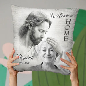 Custom Photo Welcome Home - Memorial Personalized Custom Pillow - Sympathy Gift For Family Members, Pet Owners, Pet Lovers