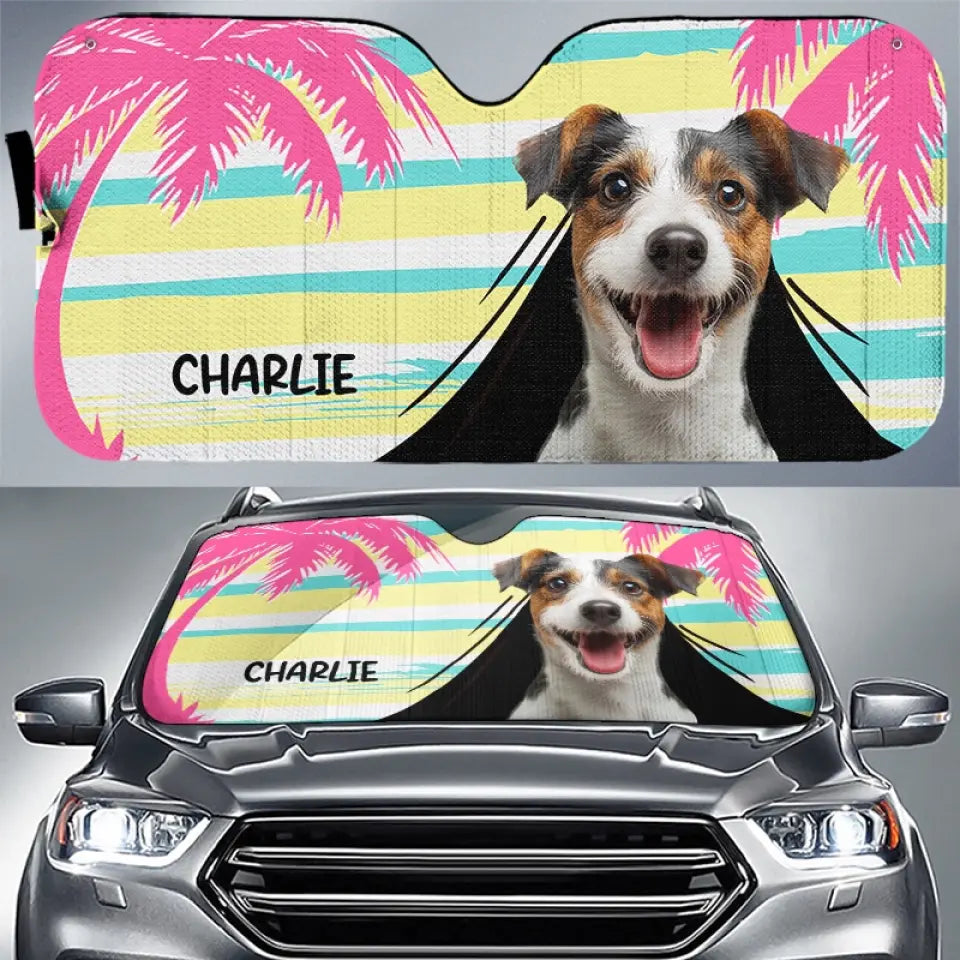 Custom Photo Pets Understand The Language Of Love - Dog & Cat Personalized Custom Auto Windshield Sunshade, Car Window Protector - Summer Vacation Gift For Pet Owners, Pet Lovers