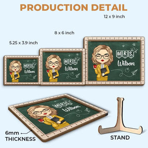 You Don't Just Teach, You Inspire - Teacher Personalized Custom 2-Layered Wooden Plaque With Stand - Gift For Teacher