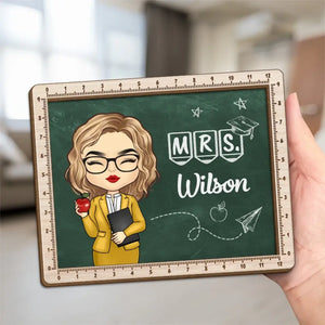 You Don't Just Teach, You Inspire - Teacher Personalized Custom 2-Layered Wooden Plaque With Stand - Gift For Teacher