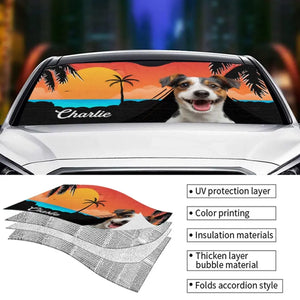 Custom Photo Summer Can Be Ruff - Dog & Cat Personalized Custom Auto Windshield Sunshade, Car Window Protector - Summer Vacation Gift For Pet Owners, Pet Lovers