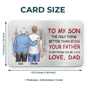 We Are Born Of Love - Family Personalized Custom Aluminum Wallet Card - Gift For Son, Grandson