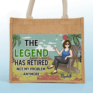 My Longest Coffee Break Starts Now - Family Personalized Custom Tote Gift Bags, Jute Tote Bags, Beach Bags - Gift For Mom, Grandma