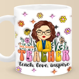 Teacher Helps Little Minds Grow - Teacher Personalized Custom 3D Inflated Effect Printed Mug - Gift For Teacher