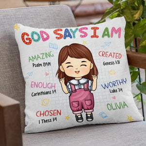 God Says I Am Amazing - Personalized Custom Kid Pillow - Gift For Kid, Back To School Gift