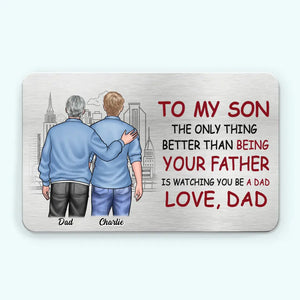 We Are Born Of Love - Family Personalized Custom Aluminum Wallet Card - Gift For Son, Grandson