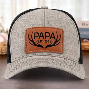 Dad, You’ve Always Been My Hero - Family Personalized Custom Leather Patch Hat - Gift For Dad, Grandpa