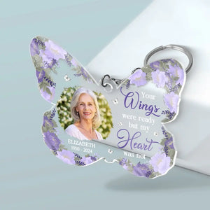 Custom Photo Cherished Memories - Memorial Personalized Custom Shaped Acrylic Keychain - Sympathy Gift For Family Members