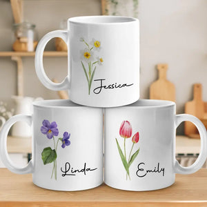 Friends Are Flowers That Never Fade - Bestie Personalized Custom Mug - Gift For Best Friends, BFF, Sisters