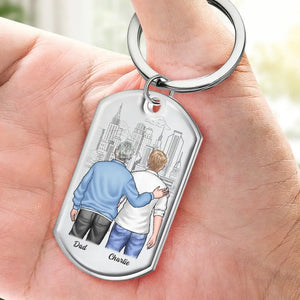 I Love Watching You Become A Dad - Family Personalized Custom Keychain - Gift For Son, Grandson