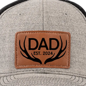 Love Begins And Ends With A Dad - Family Leather Patch Hat - Gift For Dad