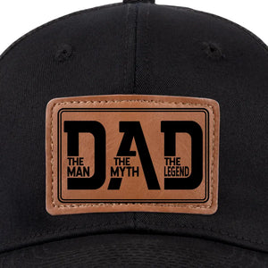 A Father’s Love Is Eternal - Family Leather Patch Hat - Gift For Dad