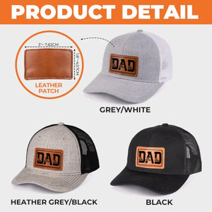 A Father’s Love Is Eternal - Family Leather Patch Hat - Gift For Dad