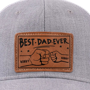 You're My Favorite, Grandpa - Family Personalized Custom Leather Patch Hat - Gift For Dad, Grandpa