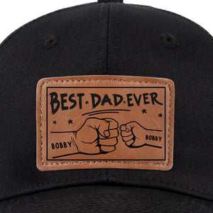 You're My Favorite, Grandpa - Family Personalized Custom Leather Patch Hat - Gift For Dad, Grandpa