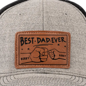 You're My Favorite, Grandpa - Family Personalized Custom Leather Patch Hat - Gift For Dad, Grandpa