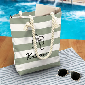 Let's Catch Some Rays This Summer - Bestie Personalized Custom Beach Bag - Summer Vacation Gift For Best Friends, BFF, Sisters