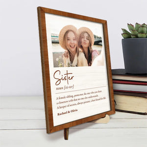 Custom Photo A Keeper Of Secrets - Bestie Personalized Custom 2-Layered Wooden Plaque With Stand - Gift For Best Friends, BFF, Sisters