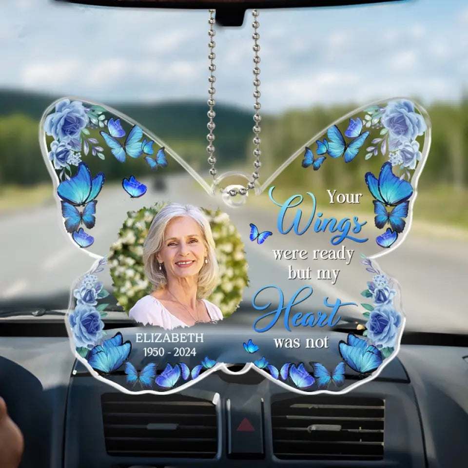 Custom Photo There Are No Goodbyes For Us - Memorial Personalized Custom Car Ornament - Acrylic Custom Shaped - Sympathy Gift For Family Members