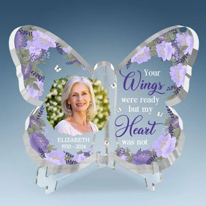 Custom Photo Once By Our Sides, Forever In Our Hearts - Memorial Personalized Custom Shaped Acrylic Plaque - Sympathy Gift For Family Members