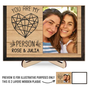 Custom Photo You Are My Favorite Person - Bestie Personalized Custom 2-Layered Wooden Plaque With Stand - Gift For Best Friends, BFF, Sisters