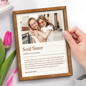 Custom Photo Soul Sister - Bestie Personalized Custom 2-Layered Wooden Plaque With Stand - Gift For Best Friends, BFF, Sisters