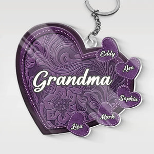 I Have Two Titles Mom And Grandma And I Rock Them Both - Family Personalized Custom Shaped Acrylic Keychain - Gift For Mom, Grandma