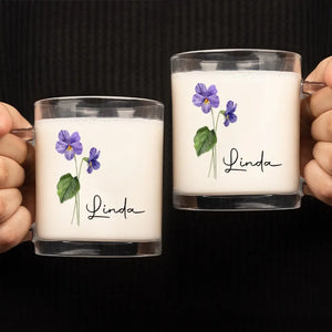 Happiness Shared Is The Flower - Bestie Personalized Custom Glass Mug - Gift For Best Friends, BFF, Sisters