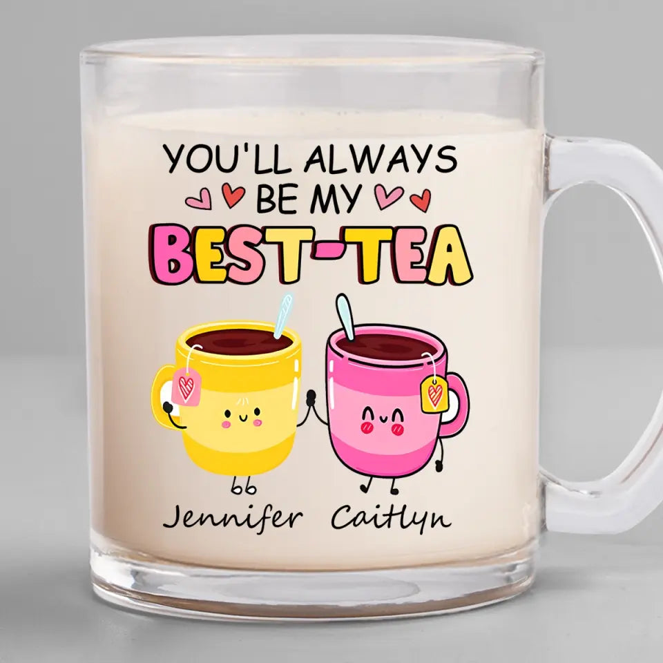 I Love My Crazy Best Friends - Bestie Personalized Custom Glass Mug - Gift For Best Friends, BFF, Sisters