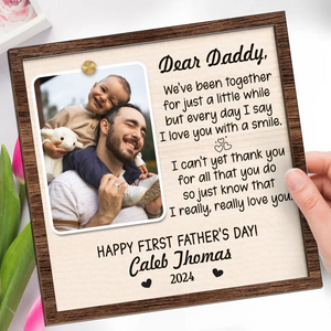 Custom Photo I'm So Blessed To Have A Dad Like You - Family Personalized Custom 2-Layered Wooden Plaque With Stand - Gift For Dad