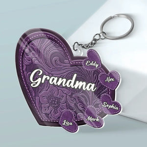 I Have Two Titles Mom And Grandma And I Rock Them Both - Family Personalized Custom Shaped Acrylic Keychain - Gift For Mom, Grandma