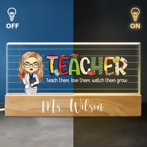 A Teacher's Job Is To Awaken Possibility In Others - Teacher Personalized Custom Acrylic Letters 3D LED Night Light - Gift For Teacher