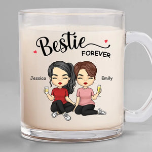 Friends Forever - Bestie Personalized Custom Glass Mug - Gift For Best Friends, BFF, Sisters